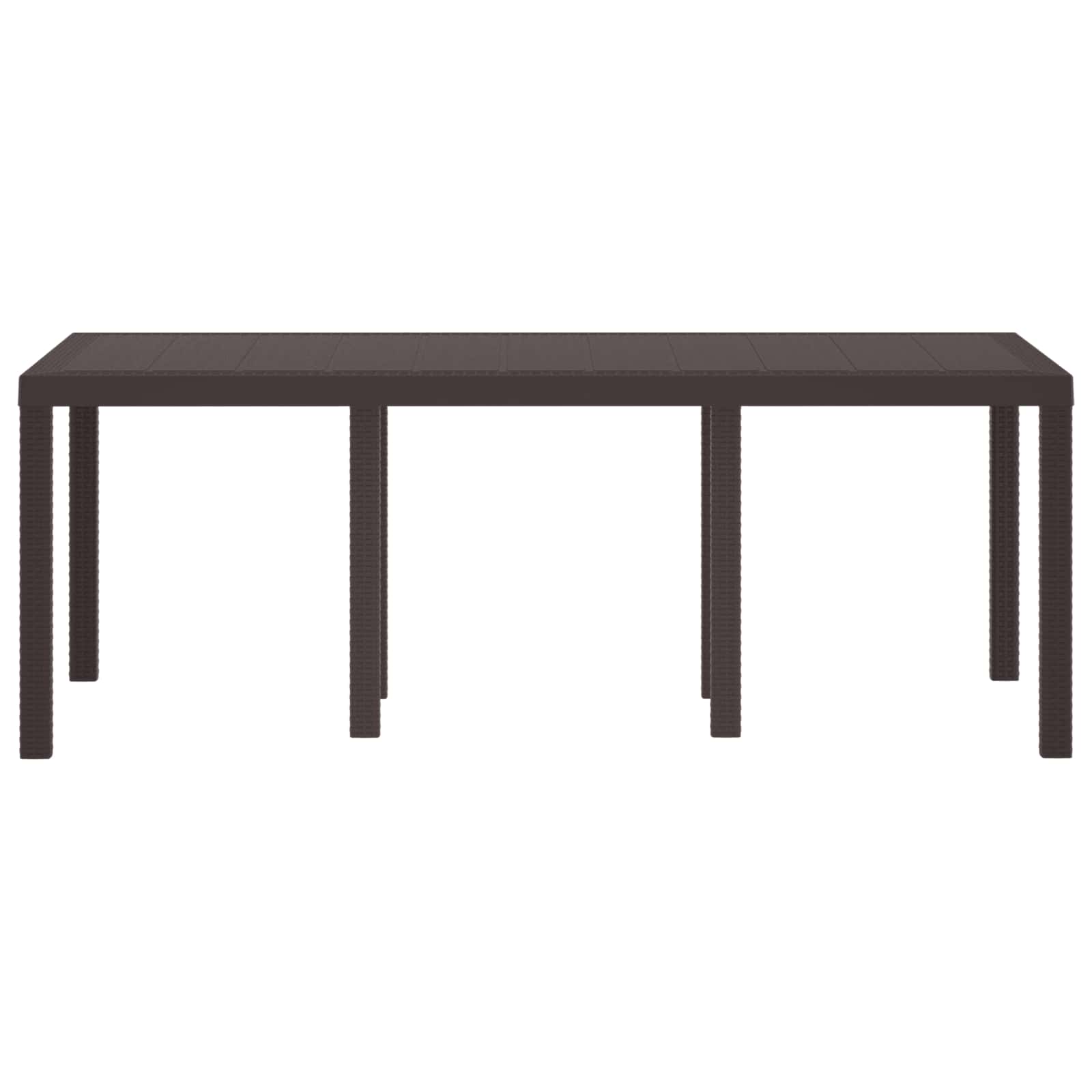 Gartentisch Braun 200 x 100 x 73 cm Poly-Rattan