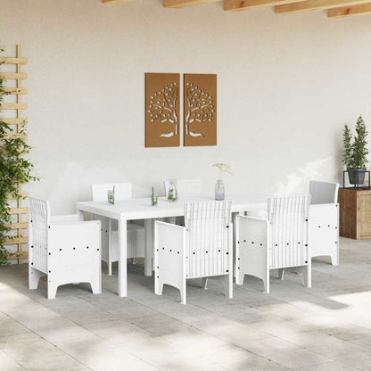 Gartentisch Weiß 200 x 100 x 73 cm Poly-Rattan