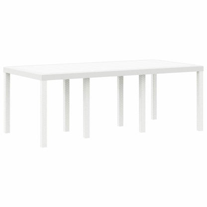 Gartentisch Weiß 200 x 100 x 73 cm Poly-Rattan