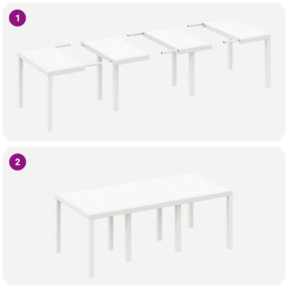 Gartentisch Weiß 200 x 100 x 73 cm Poly-Rattan