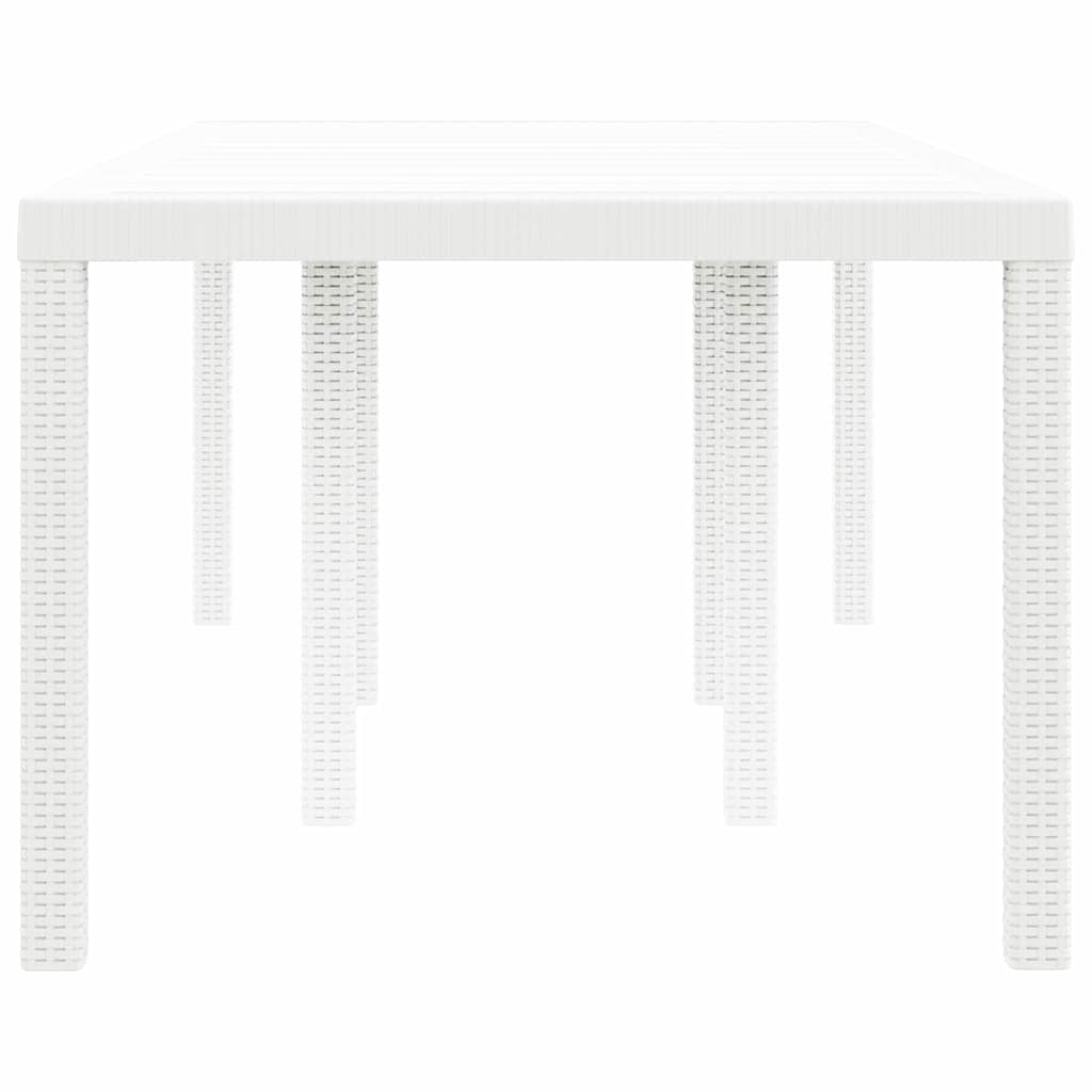 Gartentisch Weiß 200 x 100 x 73 cm Poly-Rattan