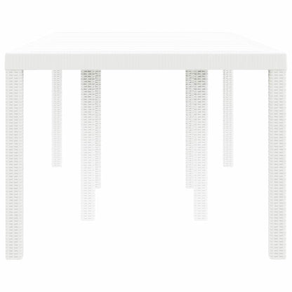 Gartentisch Weiß 200 x 100 x 73 cm Poly-Rattan