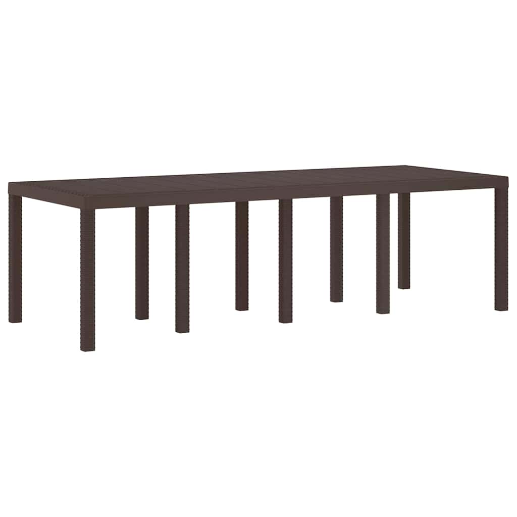 Gartentisch Braun 250 x 100 x 73 cm Poly-Rattan