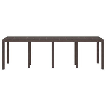 Gartentisch Braun 250 x 100 x 73 cm Poly-Rattan