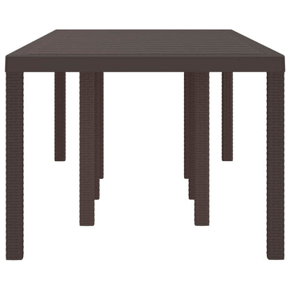 Gartentisch Braun 250 x 100 x 73 cm Poly-Rattan