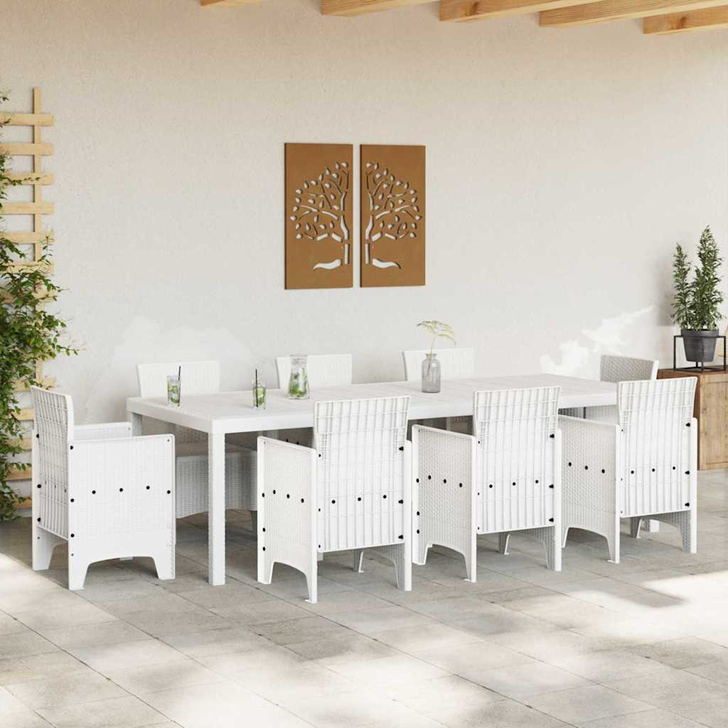 Gartentisch Weiß 250 x 100 x 73 cm Poly-Rattan