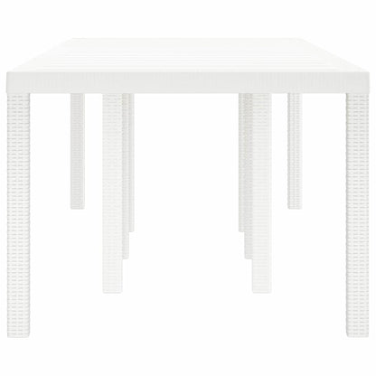 Gartentisch Weiß 250 x 100 x 73 cm Poly-Rattan