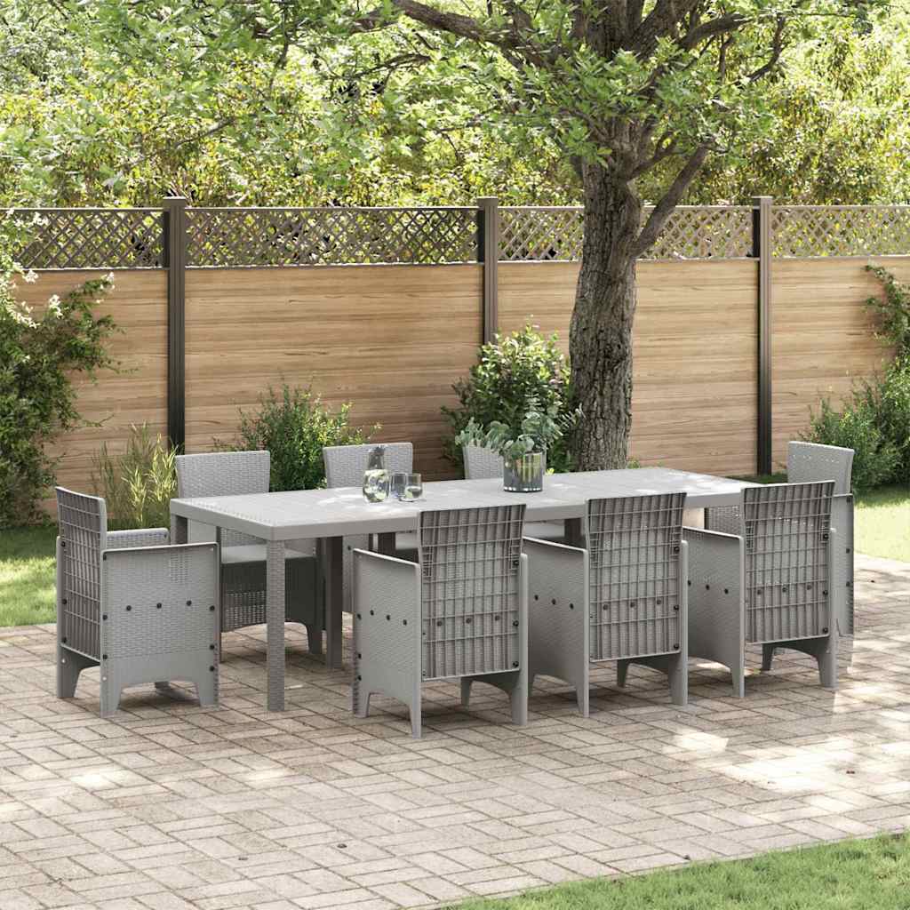 Wetterfester Gartentisch Hellgrau 250 x 100 x 73 cm Poly-Rattan
