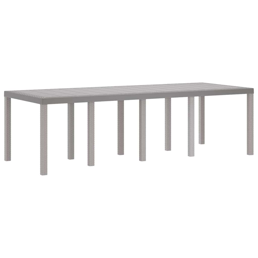 Wetterfester Gartentisch Hellgrau 250 x 100 x 73 cm Poly-Rattan