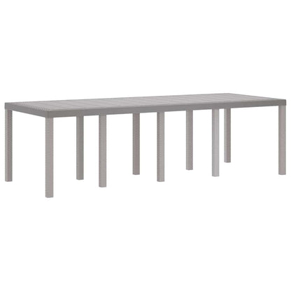 Wetterfester Gartentisch Hellgrau 250 x 100 x 73 cm Poly-Rattan
