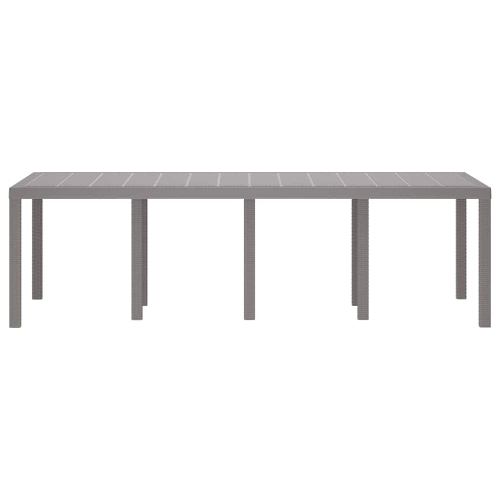 Wetterfester Gartentisch Hellgrau 250 x 100 x 73 cm Poly-Rattan