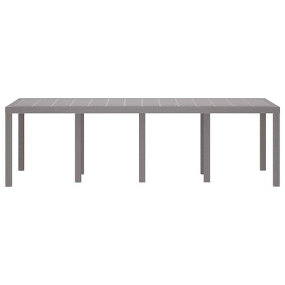 Wetterfester Gartentisch Hellgrau 250 x 100 x 73 cm Poly-Rattan