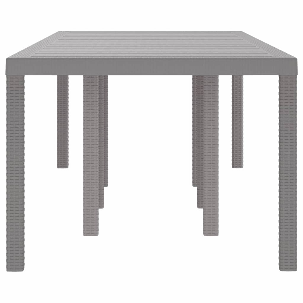 Wetterfester Gartentisch Hellgrau 250 x 100 x 73 cm Poly-Rattan