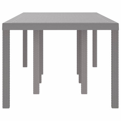 Wetterfester Gartentisch Hellgrau 250 x 100 x 73 cm Poly-Rattan