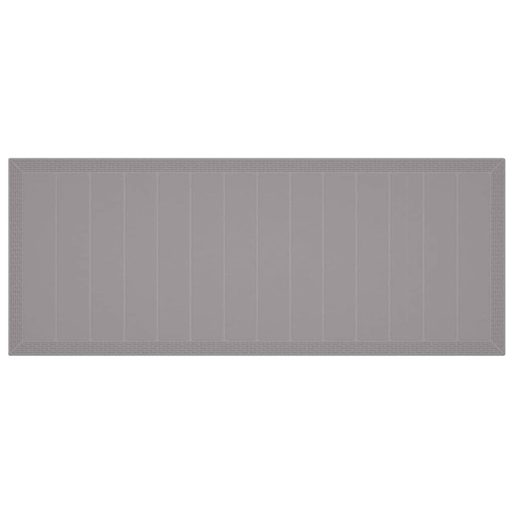 Wetterfester Gartentisch Hellgrau 250 x 100 x 73 cm Poly-Rattan