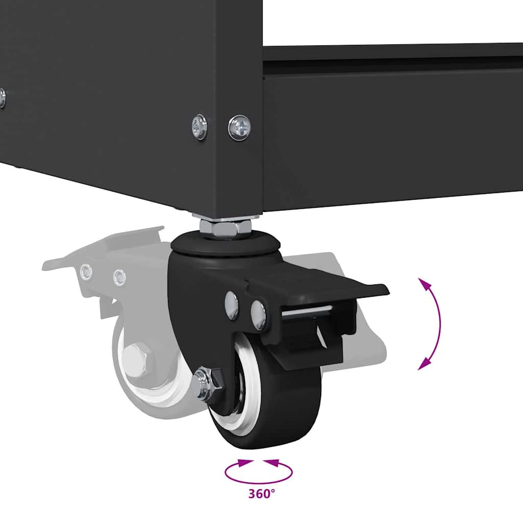 Werkzeugwagen Schwarz 75 x 35 x 73 cm Kaltgewalzter Stahl