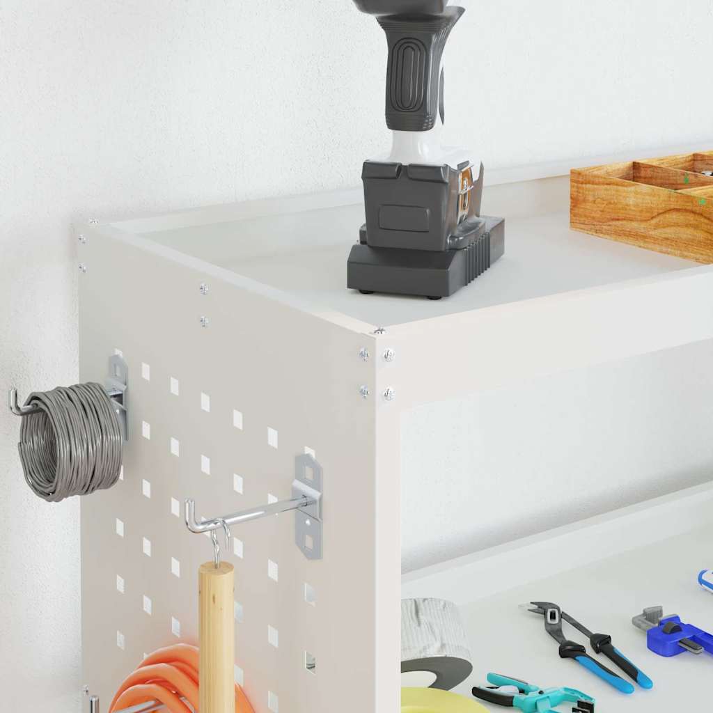 Werkzeugwagen Mit Rad Weiß 75 x 35 x 73 cm Kaltgewalzter Stahl