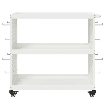 Werkzeugwagen Mit Rad Weiß 75 x 35 x 73 cm Kaltgewalzter Stahl