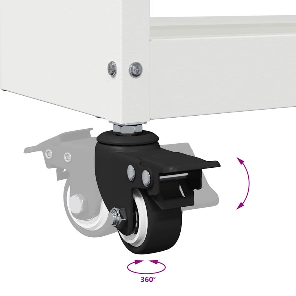 Werkzeugwagen Mit Rad Weiß 75 x 35 x 73 cm Kaltgewalzter Stahl