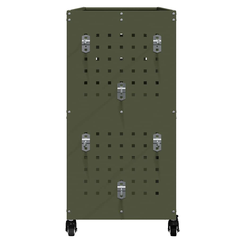 Werkzeugwagen Olivgrün 75 x 35 x 73 cm Kaltgewalzter Stahl