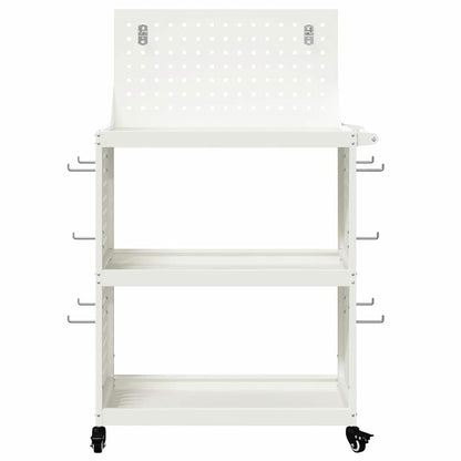 Werkzeugwagen Mit Rad Weiß 65 x 35 x 111 cm Kaltgewalzter Stahl