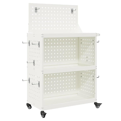 Werkzeugwagen Mit Rad Weiß 65 x 35 x 111 cm Kaltgewalzter Stahl