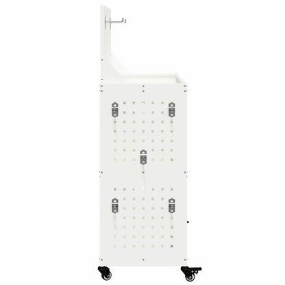 Werkzeugwagen Mit Rad Weiß 65 x 35 x 111 cm Kaltgewalzter Stahl