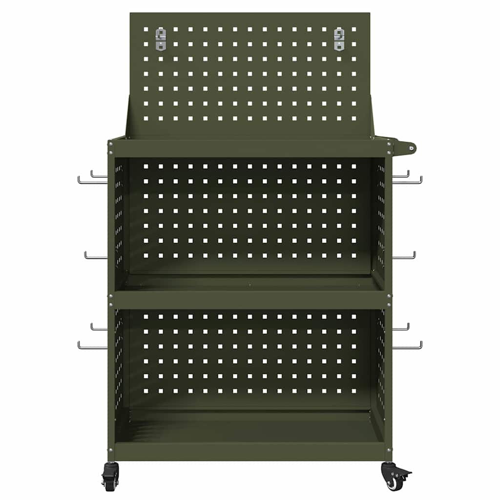 Werkzeugwagen Olivgrün 65 x 35 x 111 cm Kaltgewalzter Stahl