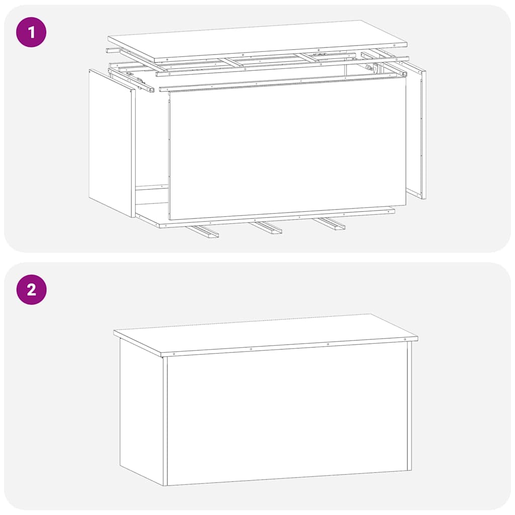 Gartenlagerkissenbox Verzinkter Stahl 100 x 50,5 x 50 cm 220 L