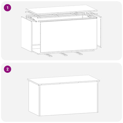 Gartenlagerkissenbox Verzinkter Stahl 100 x 50,5 x 50 cm 220 L