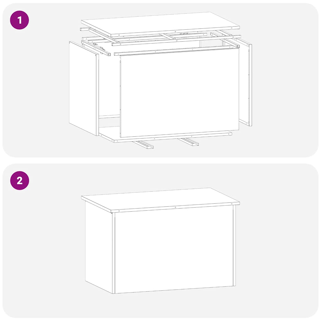 Gartenlagerkissenbox Verzinkter Stahl 80 x 50,5 x 50 cm 175 L