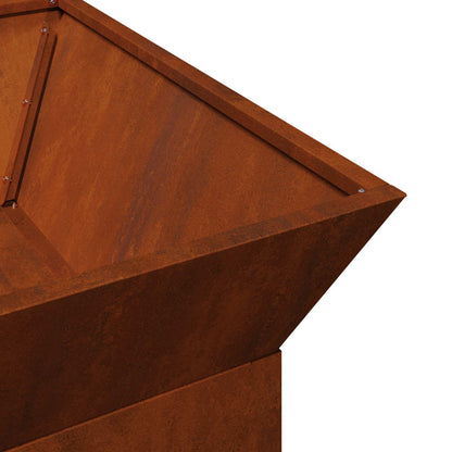 Feuerstelle Rostoptik 50 x 50 x 40 cm Wetterfeststahl