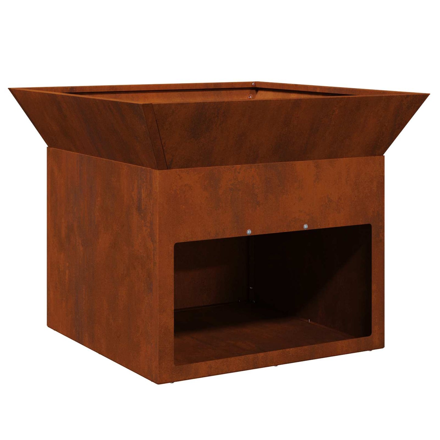 Feuerstelle Rostoptik 50 x 50 x 40 cm Wetterfeststahl