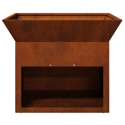 Feuerstelle Rostoptik 50 x 50 x 40 cm Wetterfeststahl