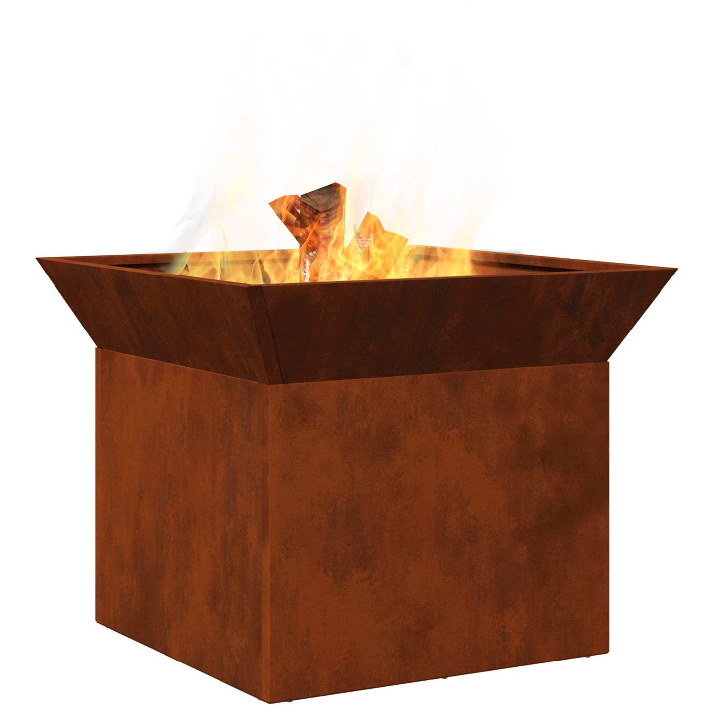 Feuerstelle Rostoptik 50 x 50 x 40 cm Wetterfeststahl