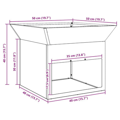 Feuerstelle Rostoptik 50 x 50 x 40 cm Wetterfeststahl