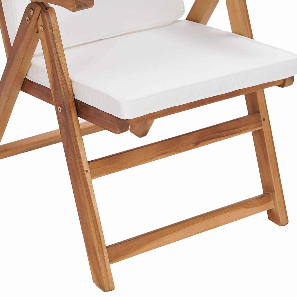 Gartenstuhl 4 stk. Braun und Weiß Massivholz Teak