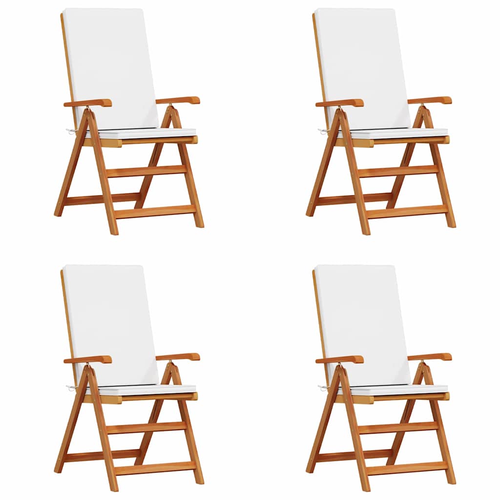 Gartenstuhl 4 stk. Braun und Weiß Massivholz Teak