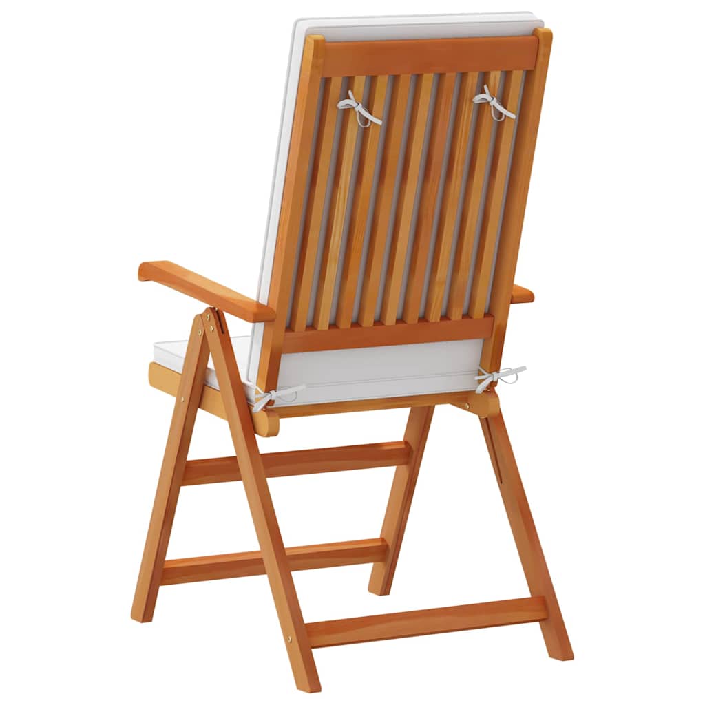 Gartenstuhl 4 stk. Braun und Weiß Massivholz Teak