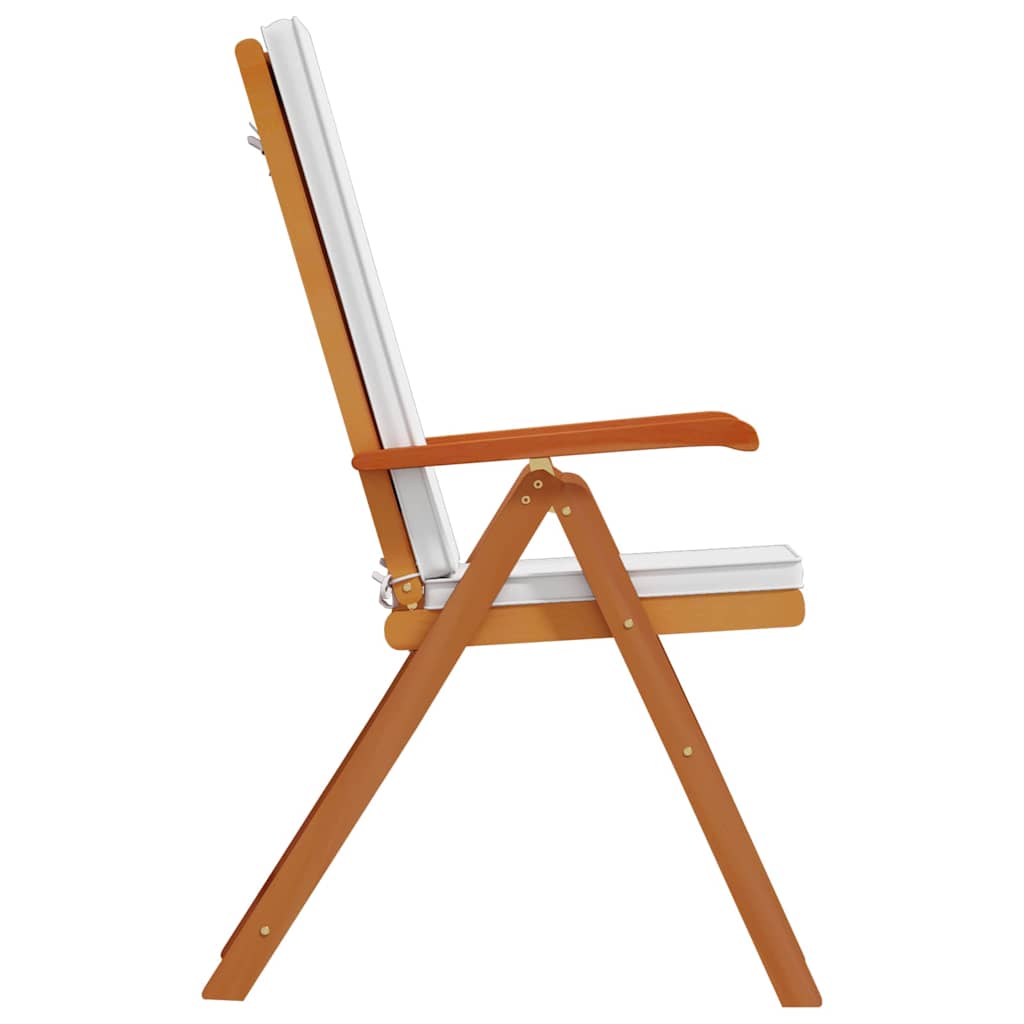 Gartenstuhl 4 stk. Braun und Weiß Massivholz Teak