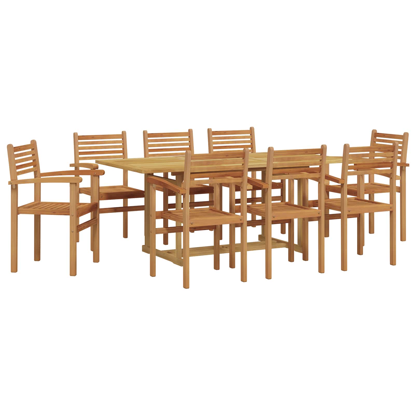 Garten Essgruppe 9 stk. Braun Massivholz Teak