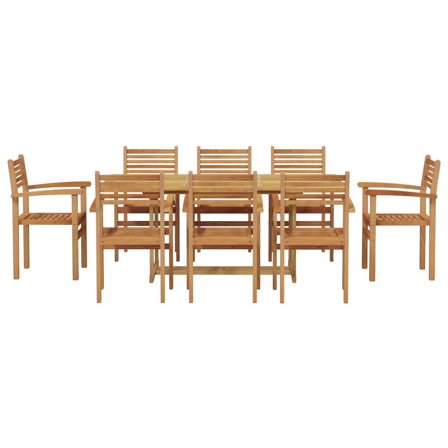 Garten Essgruppe 9 stk. Braun Massivholz Teak