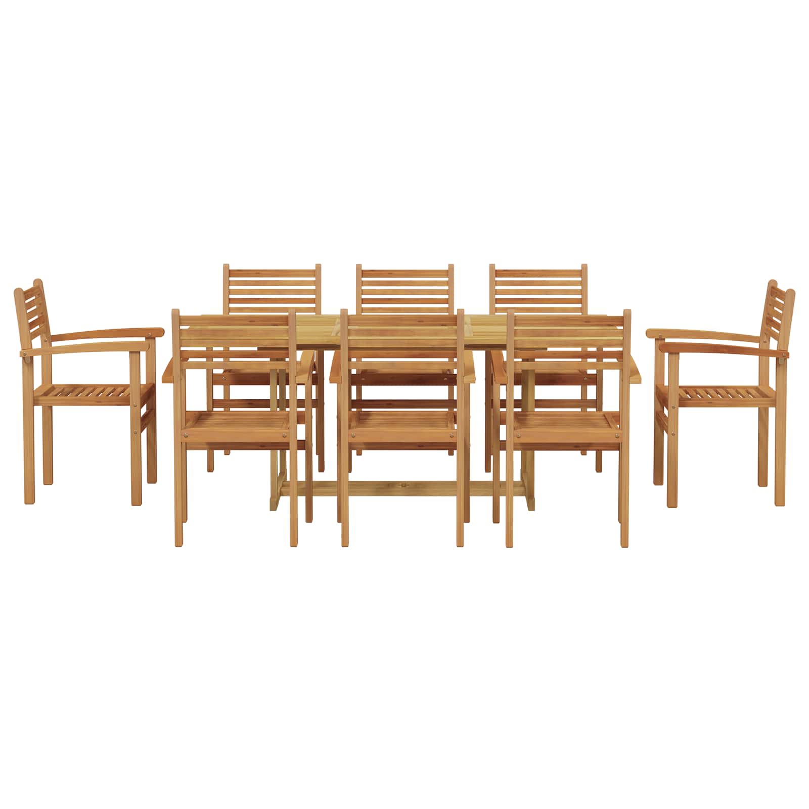 Garten Essgruppe 9 stk. Braun Massivholz Teak