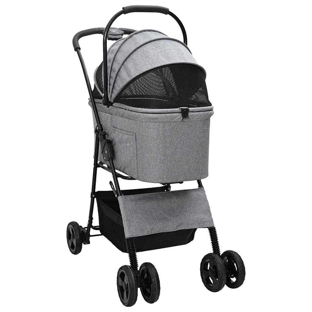 Faltbarer Haustierwagen Grau 81 x 47 x 99 cm Polyester
