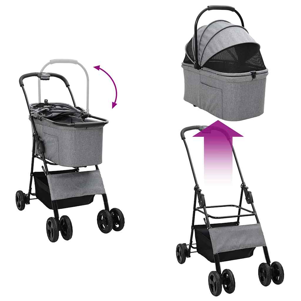 Faltbarer Haustierwagen Grau 81 x 47 x 99 cm Polyester