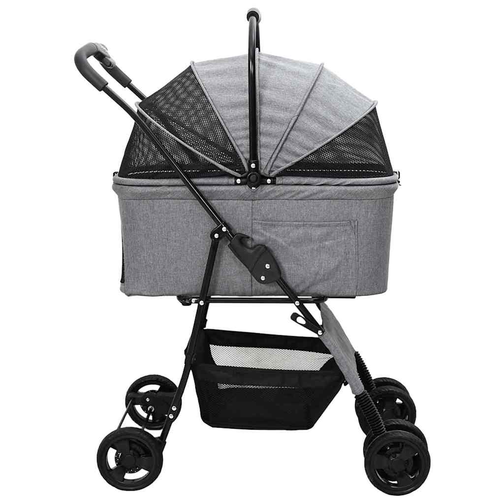 Faltbarer Haustierwagen Grau 81 x 47 x 99 cm Polyester