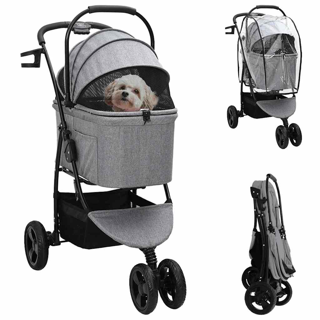 Faltbarer Haustierwagen Grau 78 x 54 x 101 cm Polyester