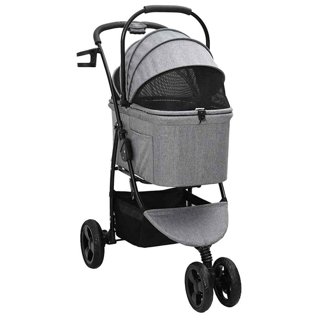 Faltbarer Haustierwagen Grau 78 x 54 x 101 cm Polyester