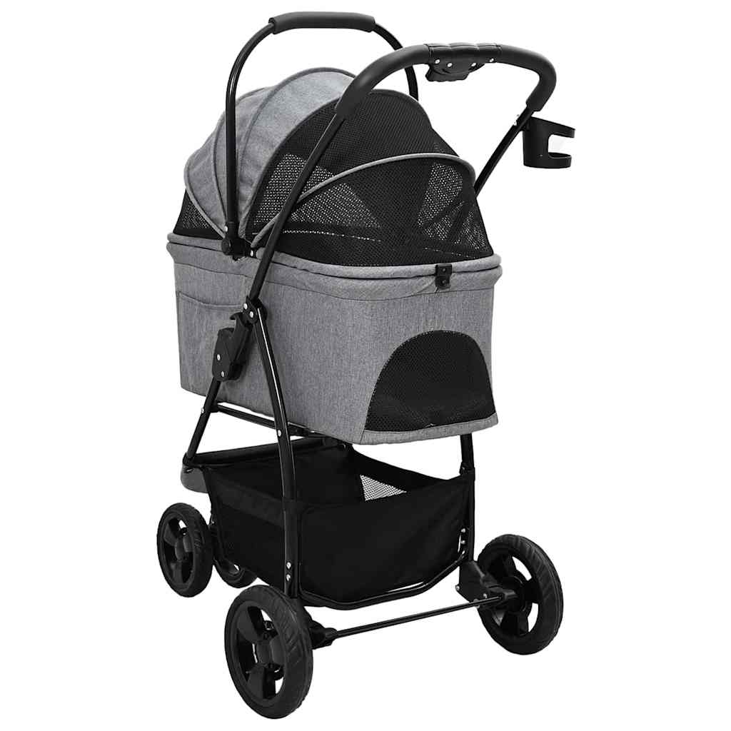 Faltbarer Haustierwagen Grau 78 x 54 x 101 cm Polyester