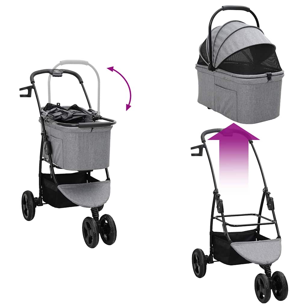 Faltbarer Haustierwagen Grau 78 x 54 x 101 cm Polyester